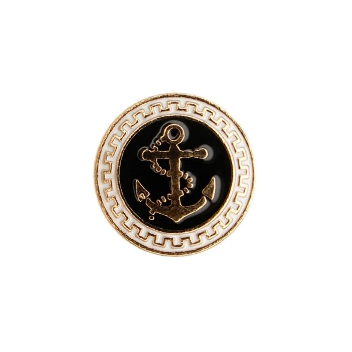 Gold and Black Anchor shank Metal Button | 18mm(28L) & 23mm(36L)