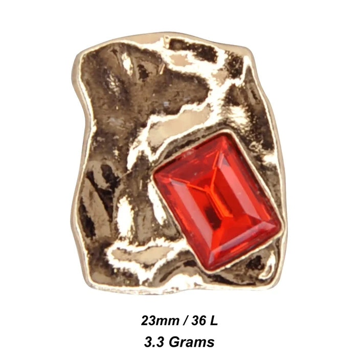 Gold Finish with Red Crystal Accent Metal Button | 23mm(36L)