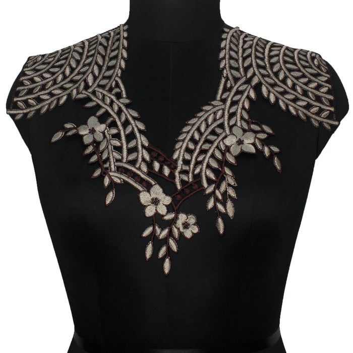 Gold Leafy Ethnic sweetheart Neckline Patch