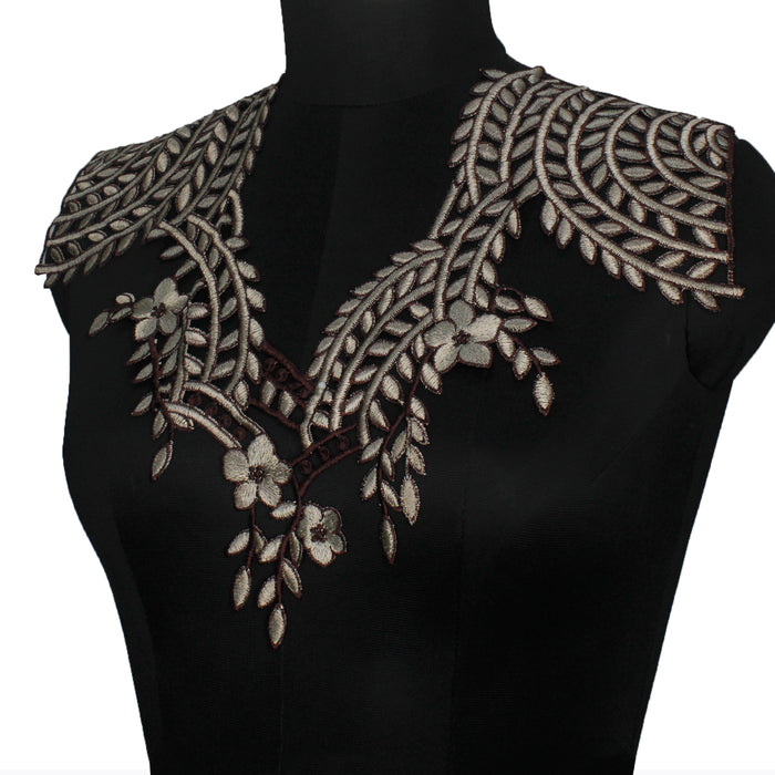 Gold Leafy Ethnic sweetheart Neckline Patch