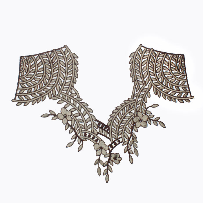 Gold Leafy Ethnic sweetheart Neckline Patch