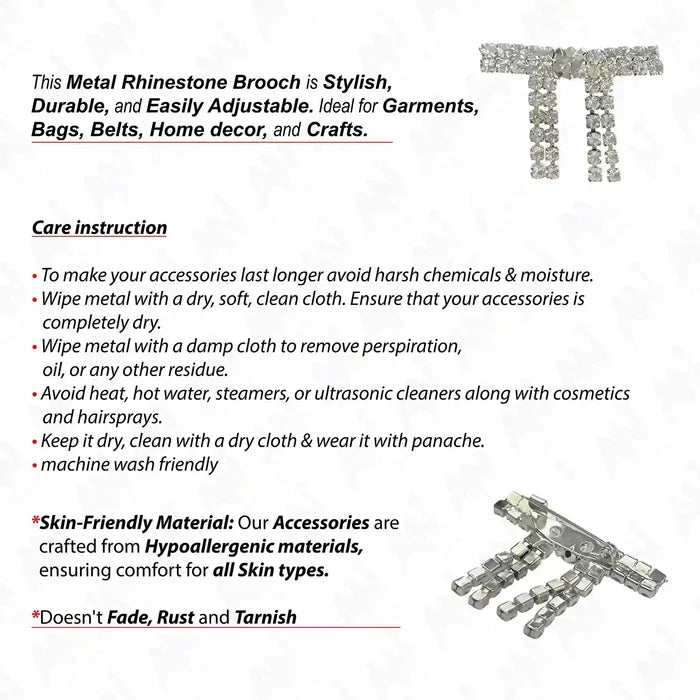 Gold & Silver Rhine Brooch for Women's Outfit, Stylish and Adjustable for Various Accessories