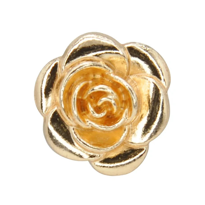 Gold Tone Camellia Rose Button Cover