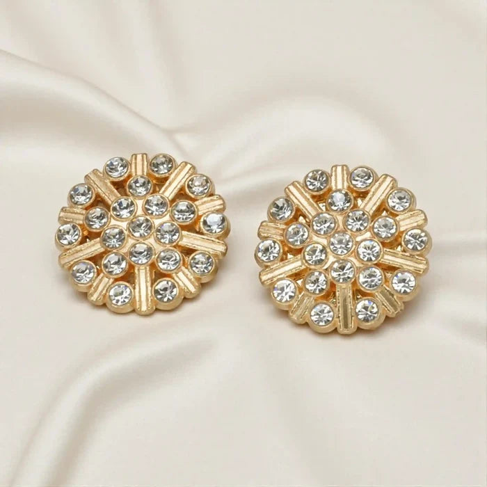 Gold-Tone Crystal Starburst Button Cover