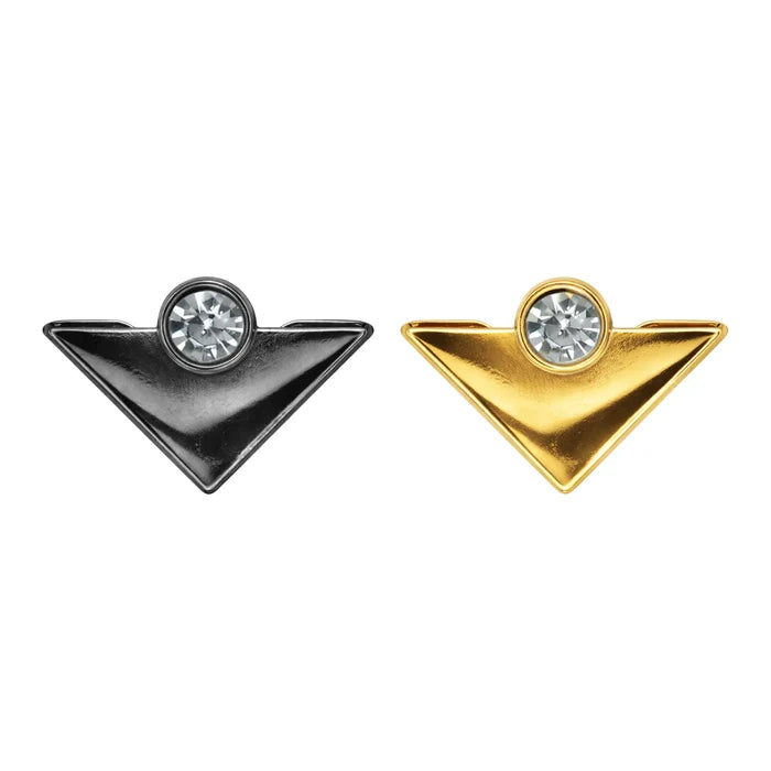 Gold Triangular Collar Tips with Crystals