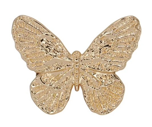 Ani Accessories Golden Butterfly Metal Buckle Zooming image in white background.