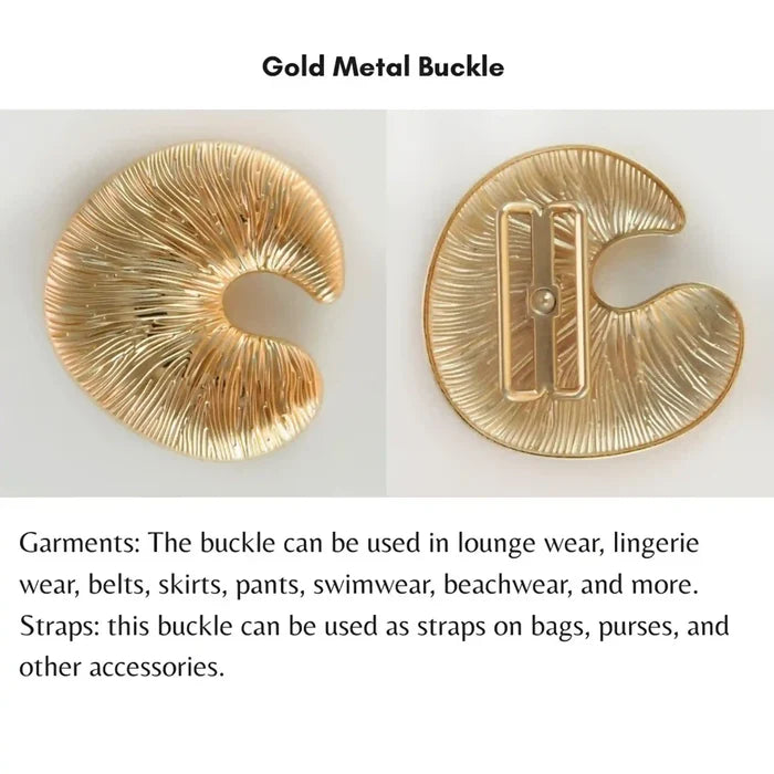 Golden C-shaped Textured Buckle