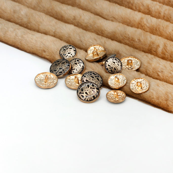 Golden Paisley Design with Shank Metal Button | 18mm(28L) & 20mm(32L)