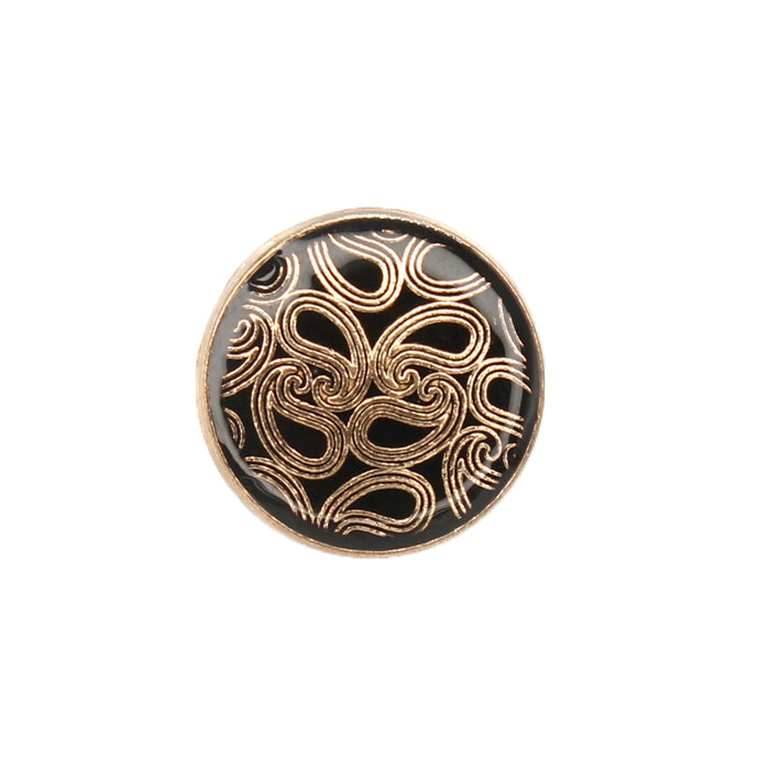 Golden Paisley Design with Shank Metal Button | 18mm(28L) & 20mm(32L)