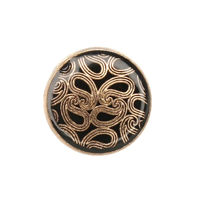 Golden Paisley Design with Shank Metal Button | 18mm(28L) & 20mm(32L)