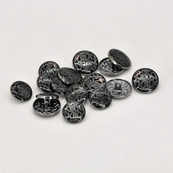 Golden Paisley Design with Shank Metal Button | 18mm(28L) & 20mm(32L)