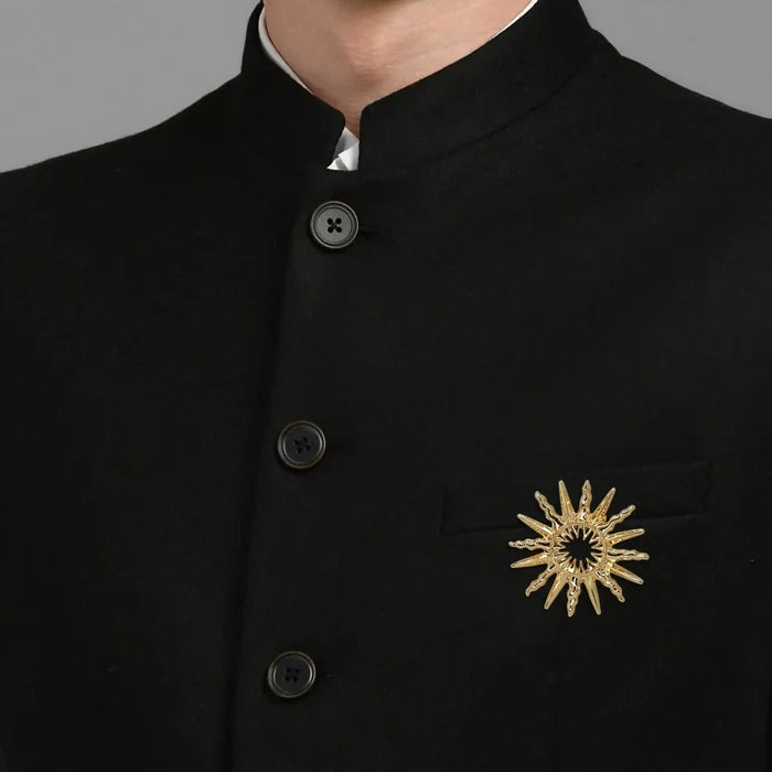 Golden Sunburst Brooch