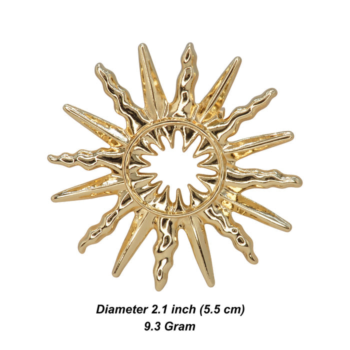 Golden Sunburst Brooch
