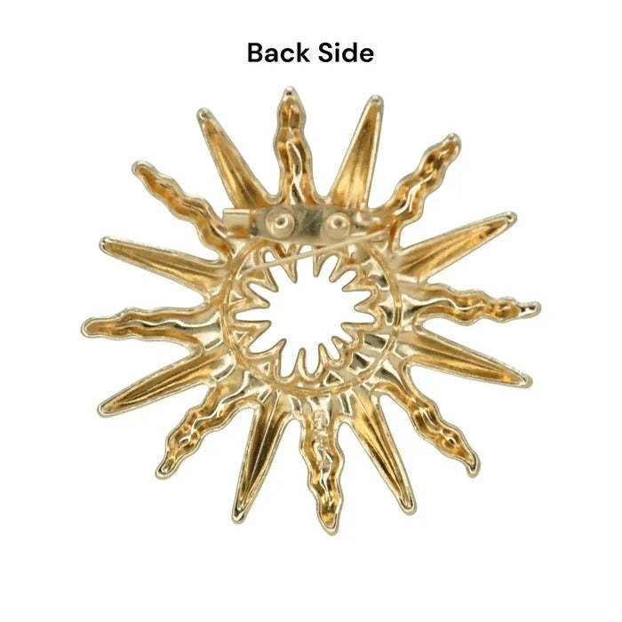 Golden Sunburst Brooch