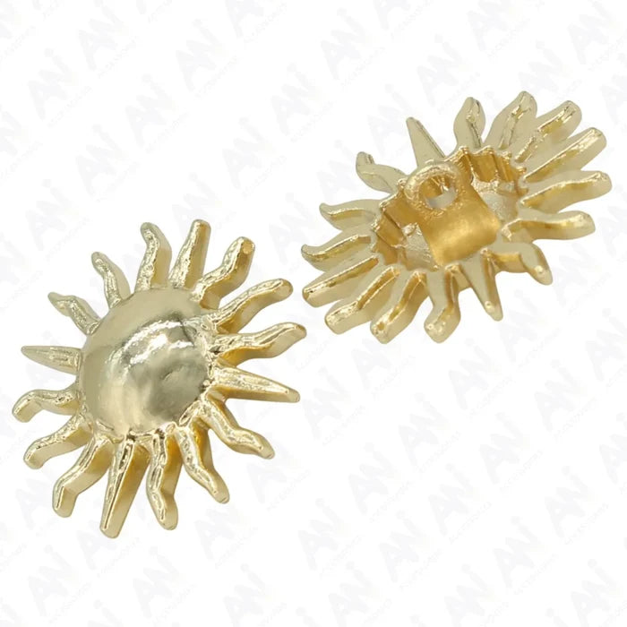 Golden Sunburst with Radiant Rays Metal Button | 25mm(40L)