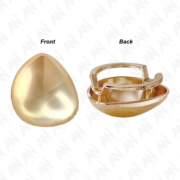 Ani Accessories Golden Tear Metal Buckle front and back image  in the white background.