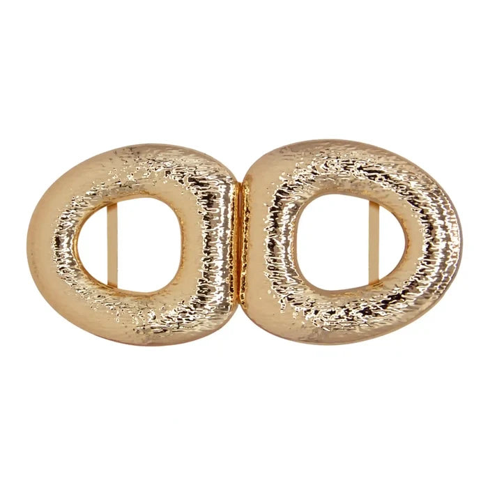 Golden Twin Oval Metal Buckle | 10cm