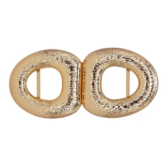 Golden Twin Oval Metal Buckle | 10cm