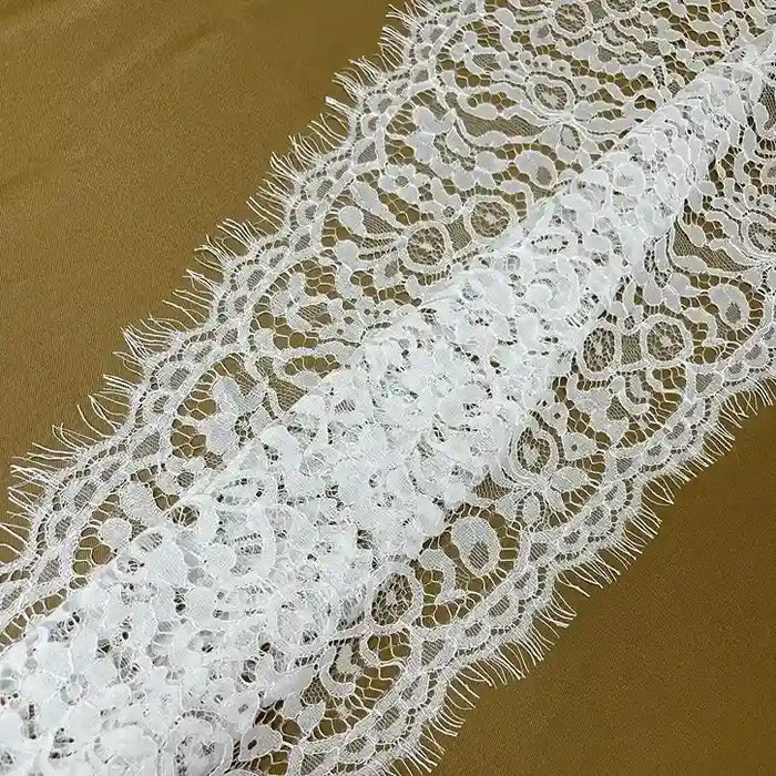 Elegant floral dyeable corded lace fabric 17 inch by Ani Accessories for bridal and party wear outfits