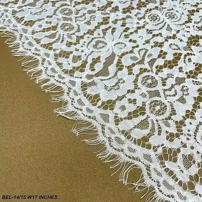 Ani Accessories graceful floral corded lace fabric dyeable 17 inch for couture dresses and styling