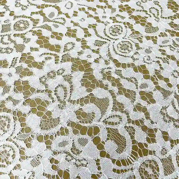 Floral corded lace fabric dyeable 17 inch width by Ani Accessories for designer clothing and DIY use