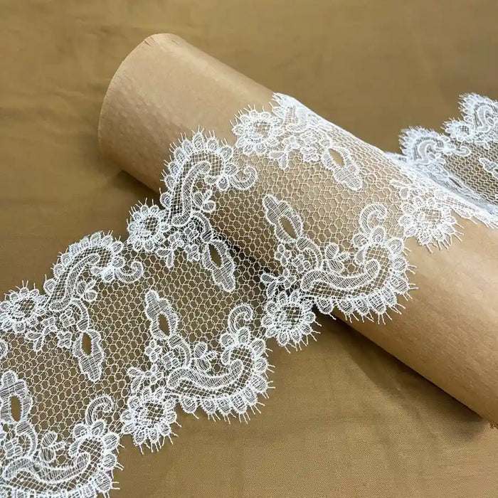 Graceful Lace with Floral Motifs | Width 21.5cm (8.5 inches) 215mm | SKU-FML-41