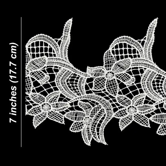 Graceful Leaf & Floral Lace | Width 17.7cm (7 inches) 177mm | SKU-FML-39