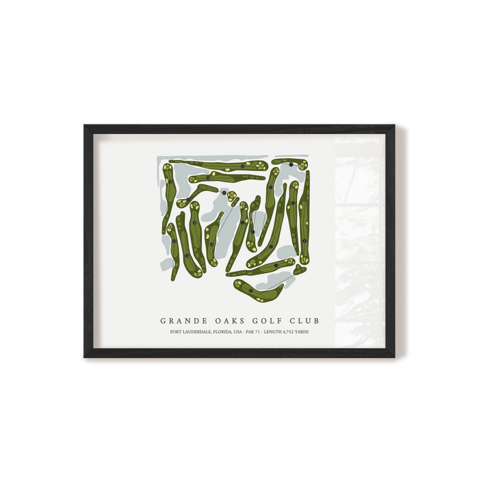 Grande Oaks Golf Club | Golf Course Map | Black Frame