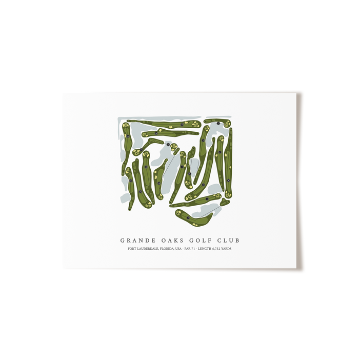 Grande Oaks Golf Club | Golf Course Map | Unframed