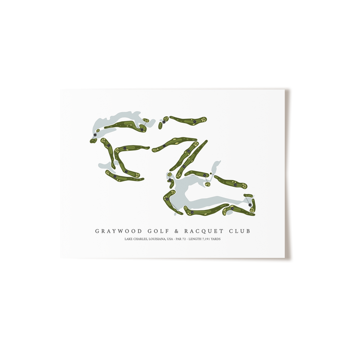 Graywood Golf & Racquet Club | Golf Course Map | Unframed