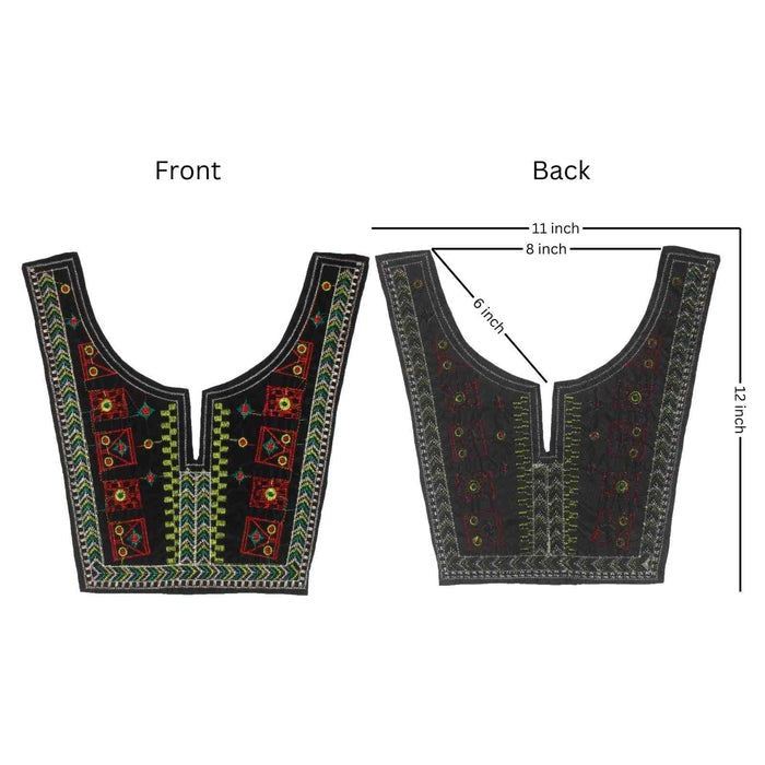 Elegant Green Touch vibrant ethnic neckline from Ani Accessories showcasing rich embroidery and refreshing color appeal