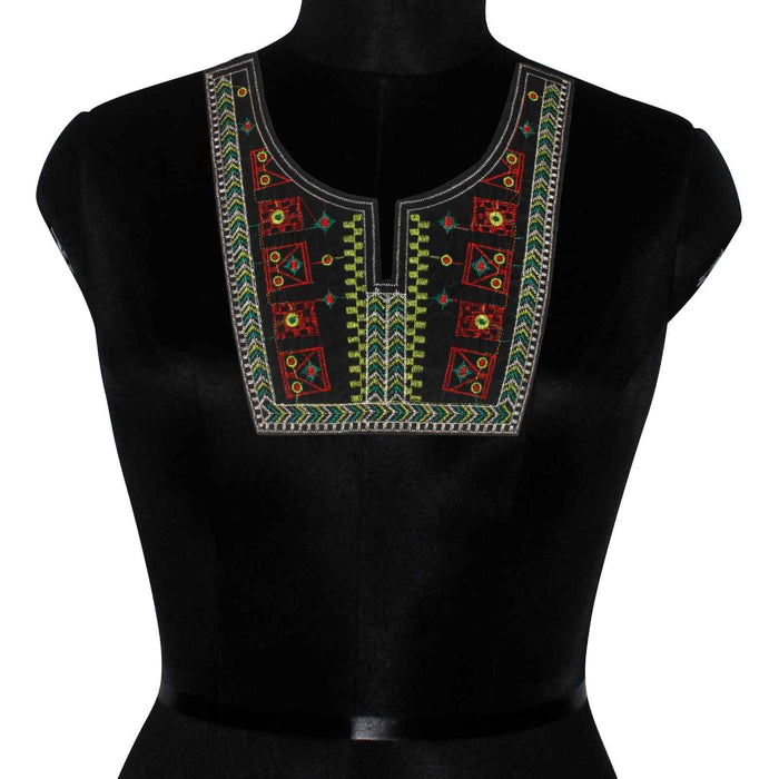 Premium Green Touch vibrant color neckline by Ani Accessories with intricate embroidery and refined handcrafted ethnic finish