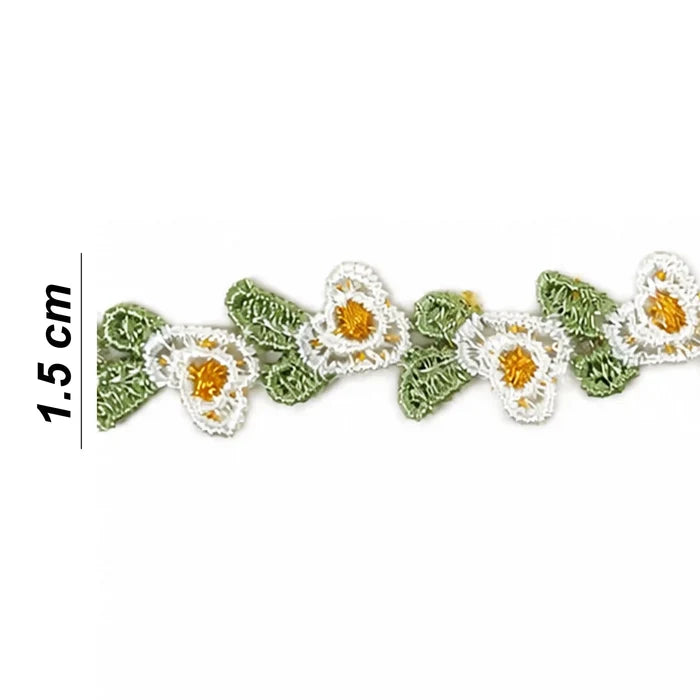 Green White Floral Lace