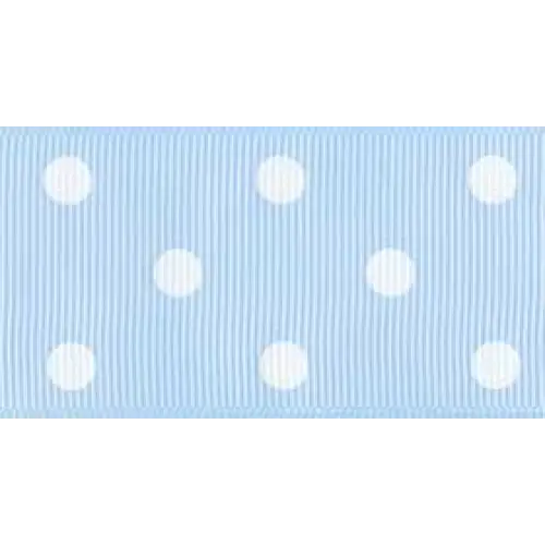 1-1/2" x 20 yd / Blue Topaz/White Dots / Single roll