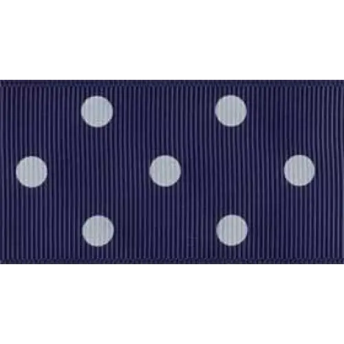 1-1/2" x 20 yd / Navy/White Dots / Single roll
