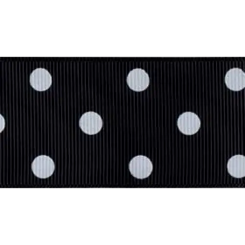 1-1/2" x 20 yd / Black/White Dots / Single roll