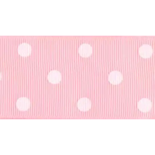 1-1/2" x 20 yd / Light Pink/White Dots / Single roll