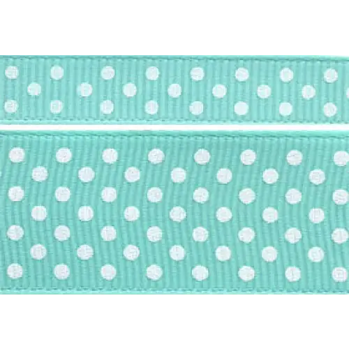 Grosgrain Swiss Dot - 3/8’’ x 20 yd / Aqua