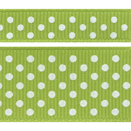 Grosgrain Swiss Dot - 3/8’’ x 20 yd / Lime