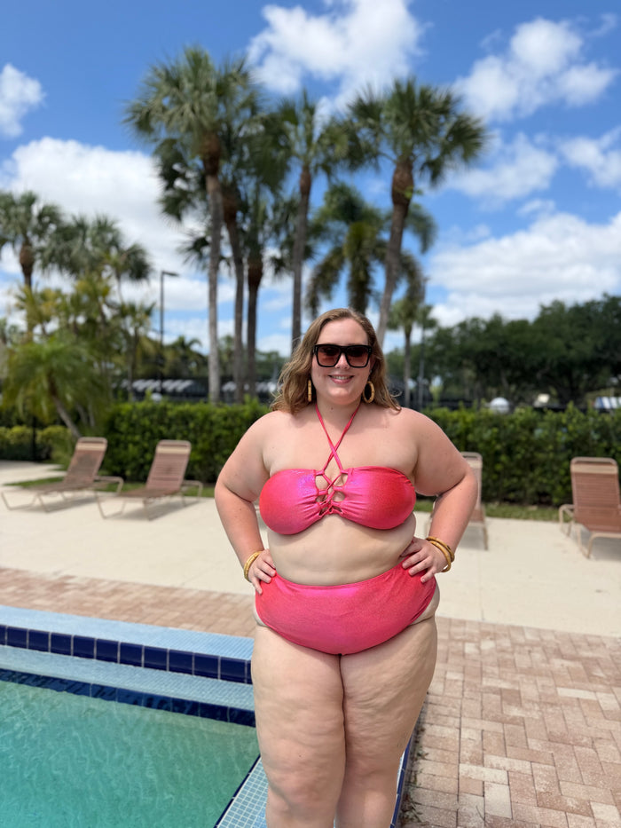 Guava Glow High Waist Bikini Bottom