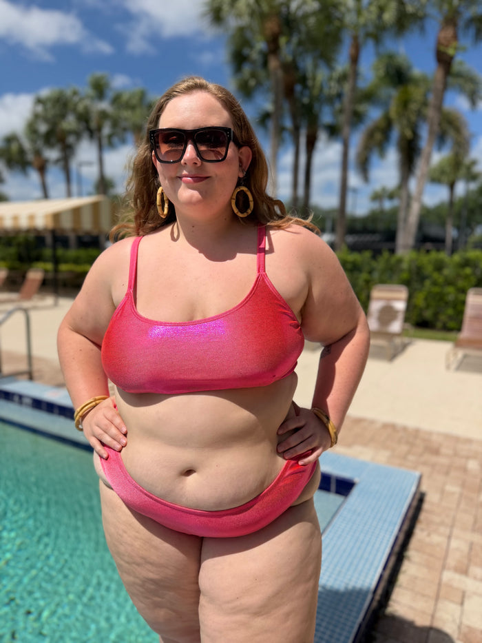 Guava Glow Scoop Bikini Top