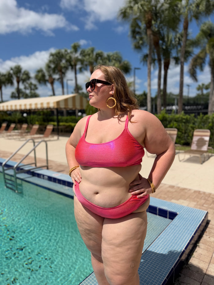 Guava Glow Scoop Bikini Top