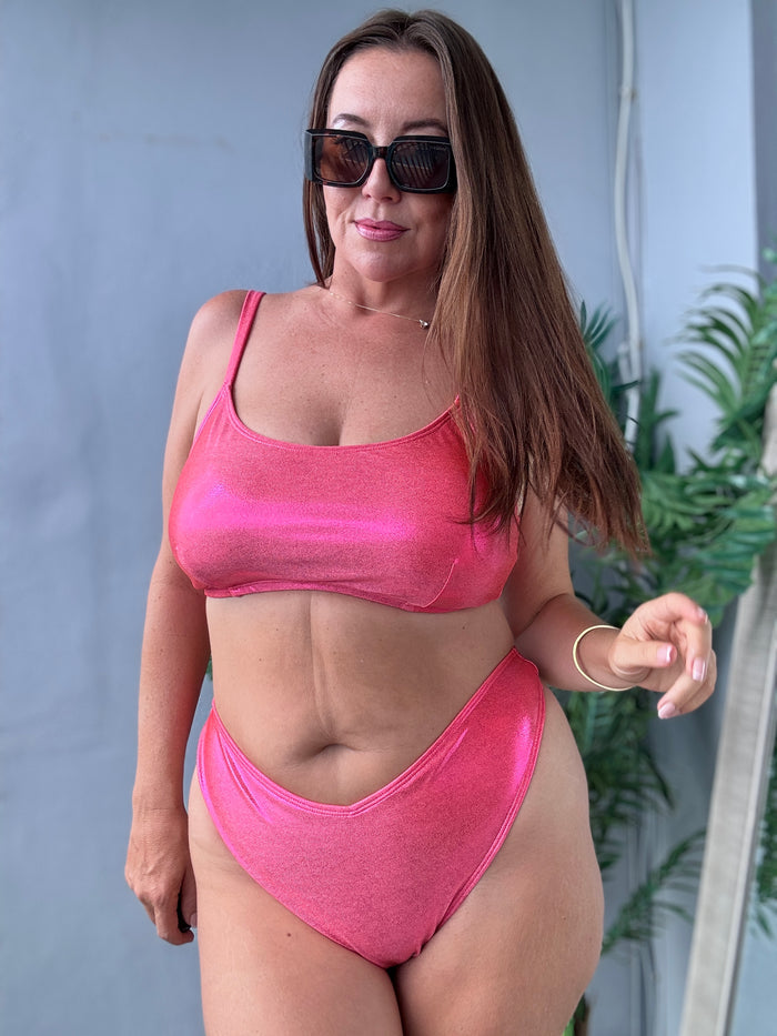 Guava Glow Scoop Bikini Top