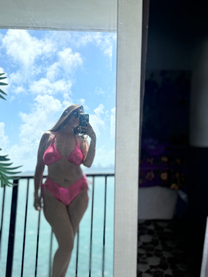 Guava Glow Side Tie Bikini Bottom