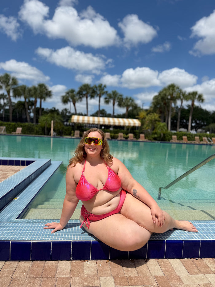 Guava Glow Triangle Bikini Top