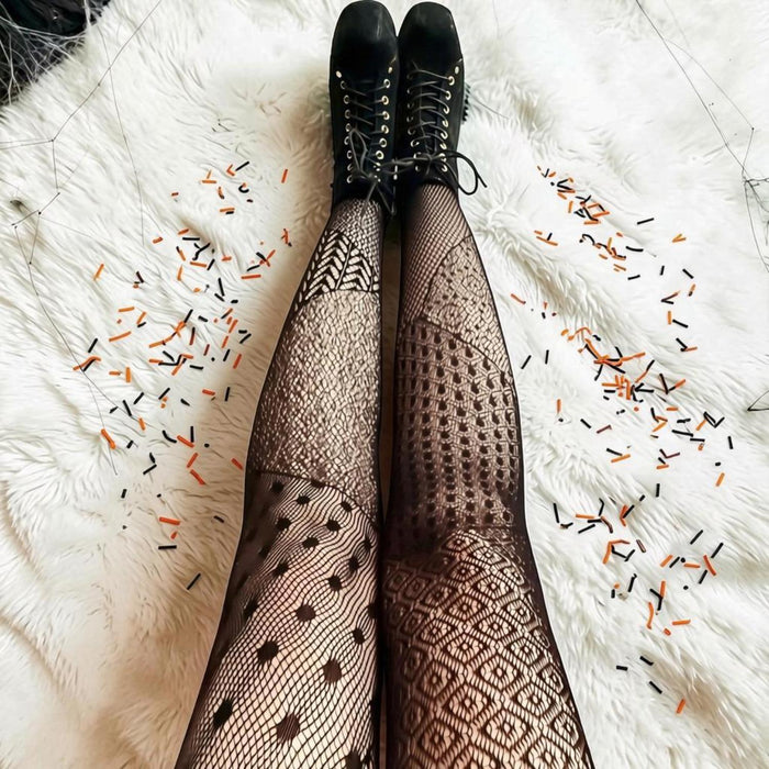 Halloween Tights - In Pieces - Black