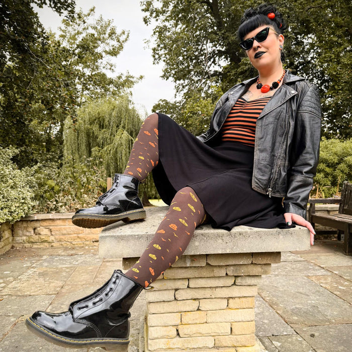 Halloween Tights - Jack O Lantern - Bear