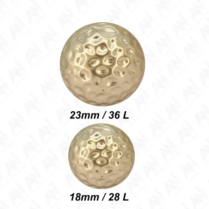 Hammered Design Metal Button |  18mm(28L) & 23mm(36L)