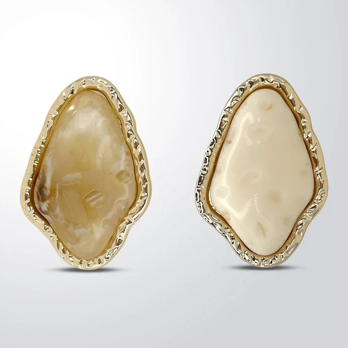 Hammered Gold Resin Studs