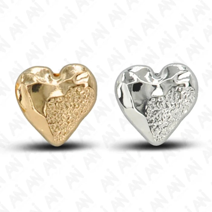Hammered Heart Shape Shirt Button | 11mm(18L)